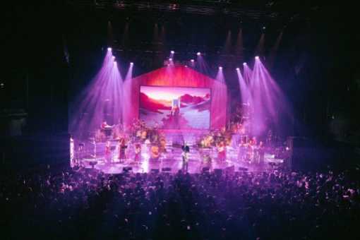 yellow dead or alive — Wide concert view in magenta light